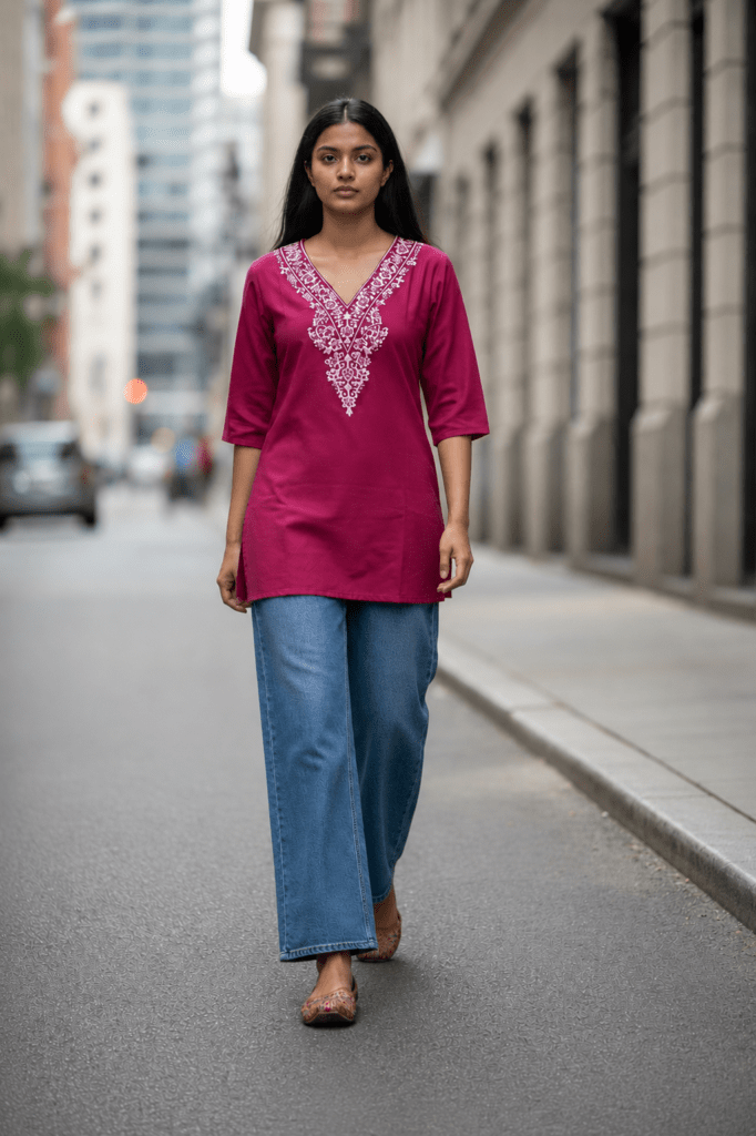 v neck kurti