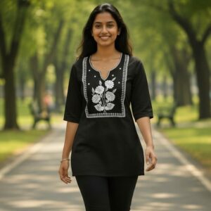 v-neck short kurti
