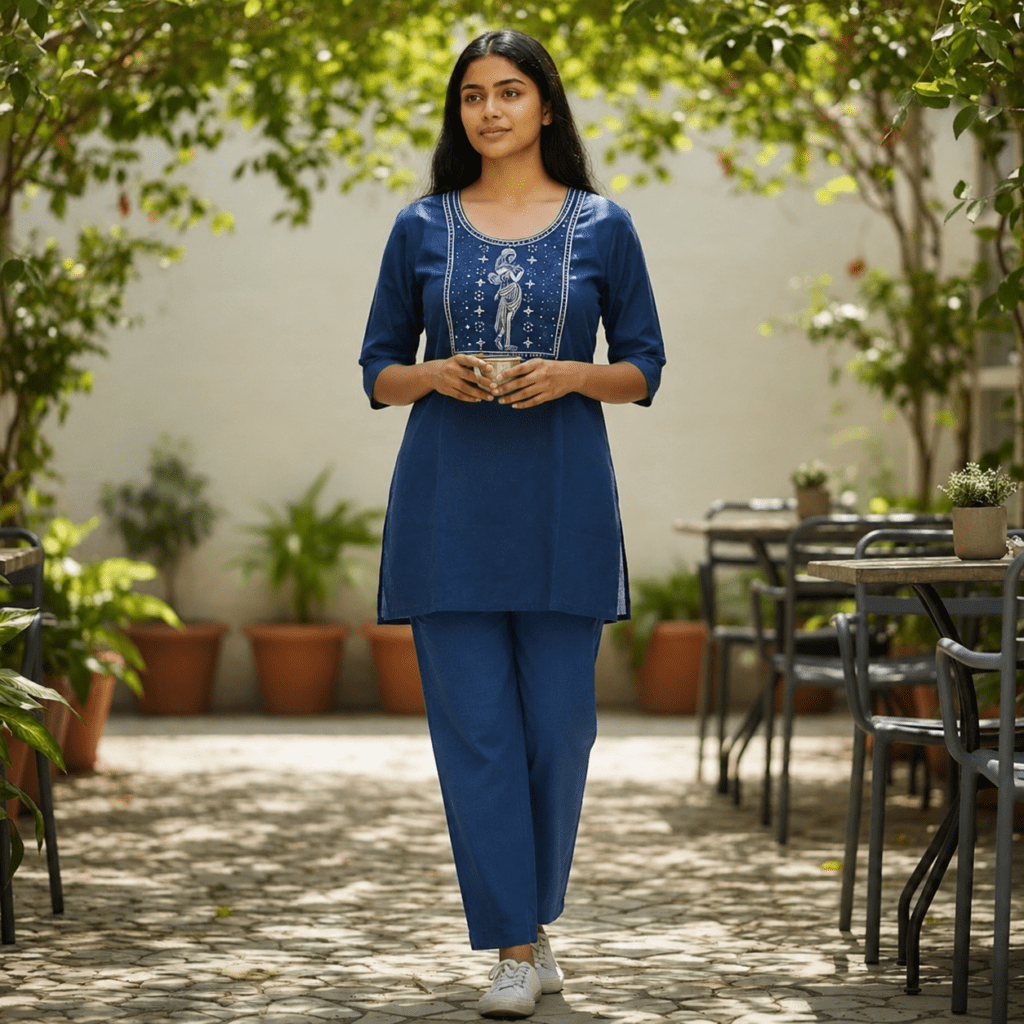 navy blue short kurti