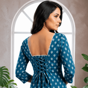 duova-ocean-blue-back dori short kurti