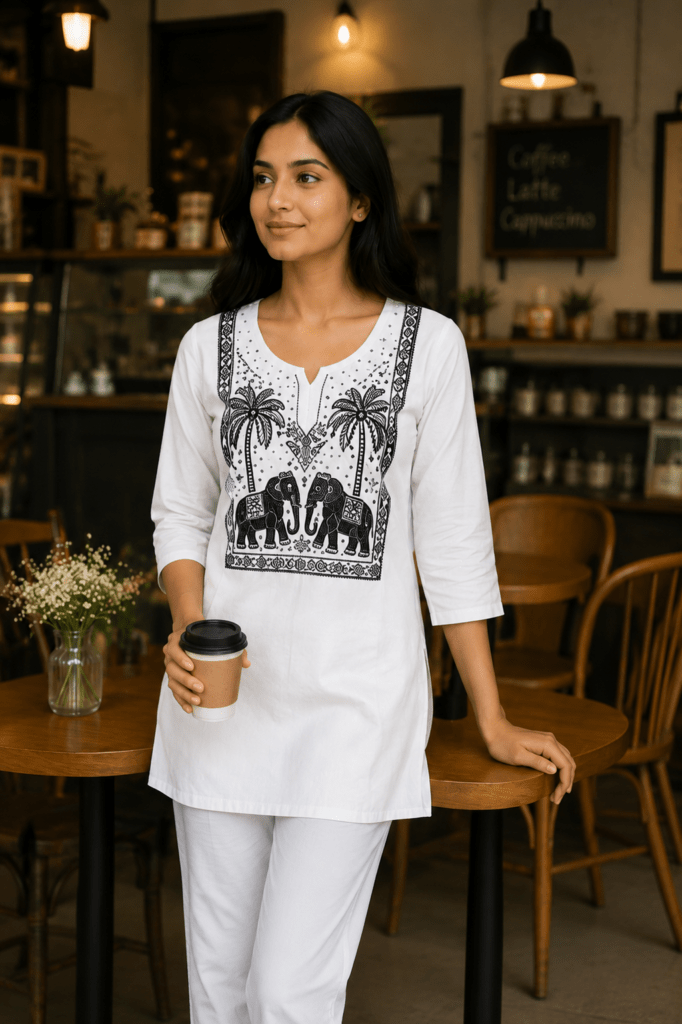 white short kurti