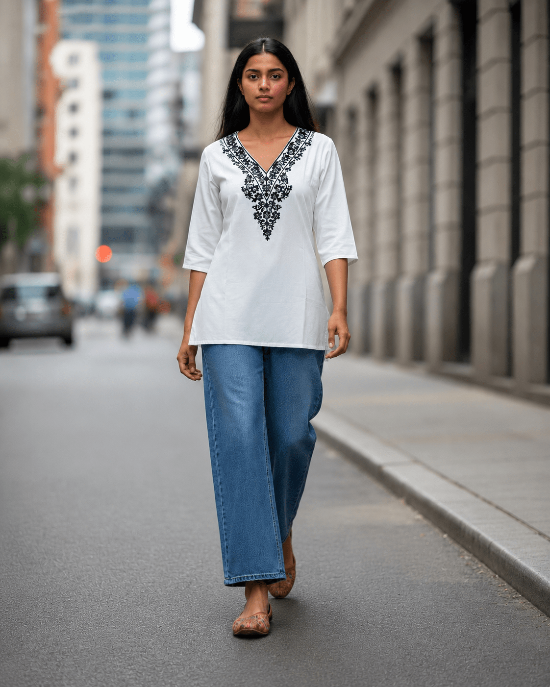 V-Neck Short Kurti